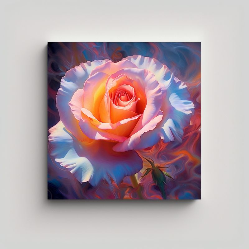 GENERICO - Pintura Decorativa Rosa Floración Pétalos 60x60 Cm