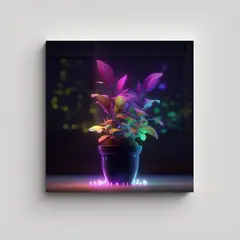 GENERICO - Cuadro Luminoso De Planta Robótica En Maceta 50x50 Cm