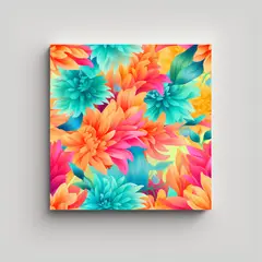 GENERICO - Patrón Floral Vibrante Sueños Composición 90x90 Cm