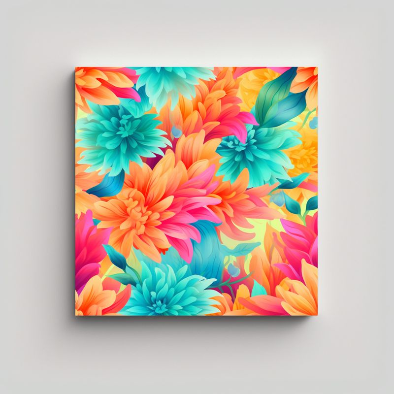 GENERICO - Patrón Floral Vibrante Sueños Composición 60x60 Cm