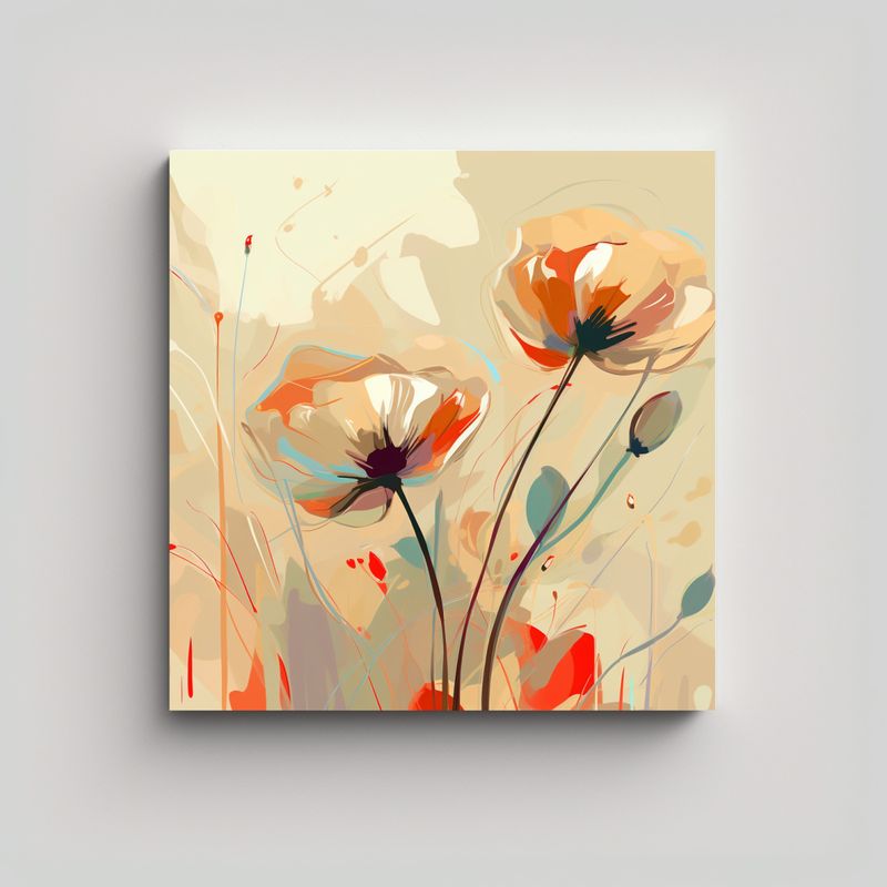 GENERICO - Arte Abstracto Flores De Luminosidad En Canva 80x80 Cm