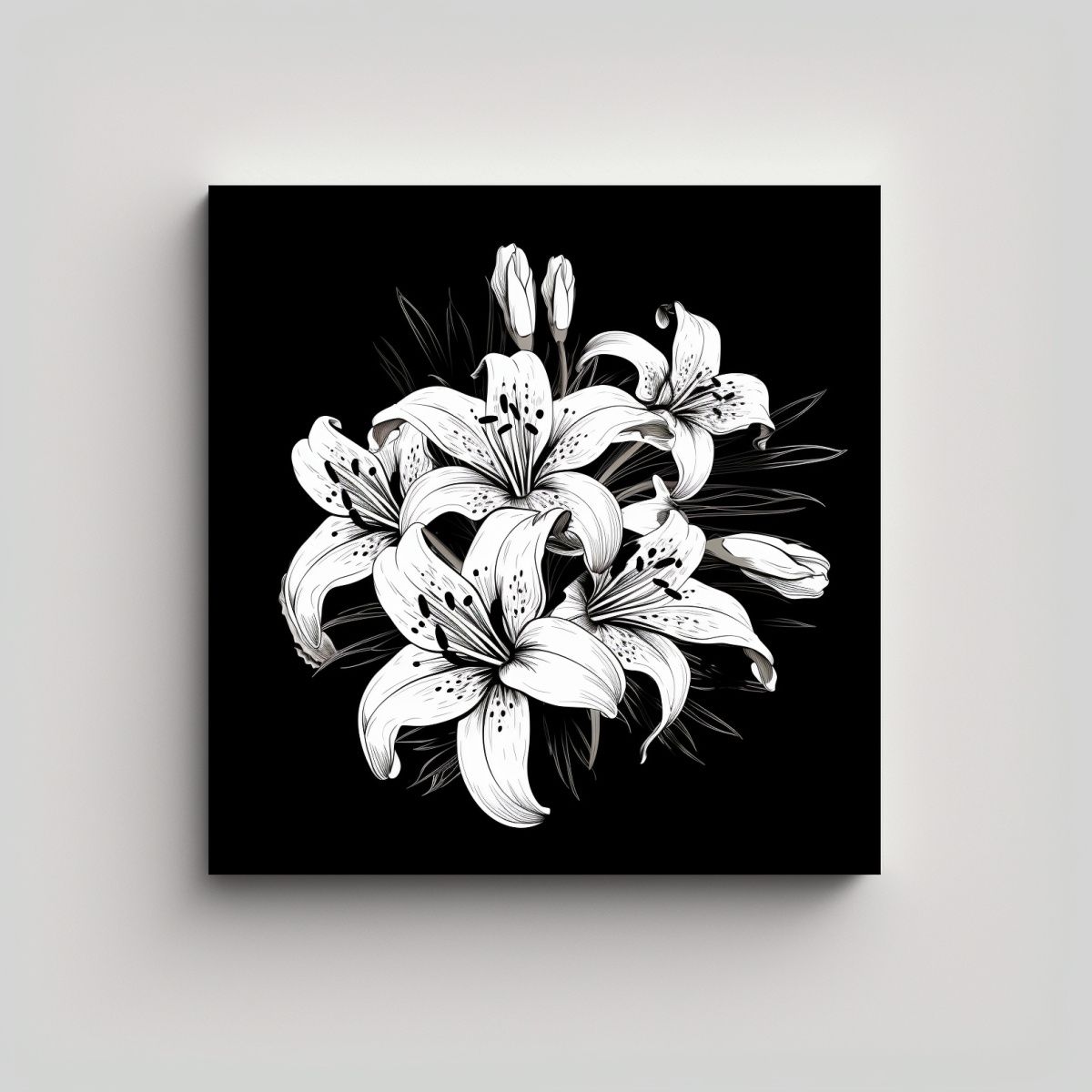 GENERICO - Lienzo Monocromo Bunch De Lirios Vista Superior 80x80 Cm