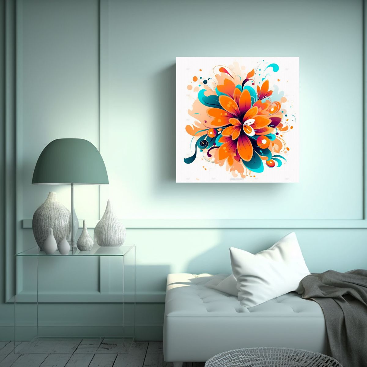 GENERICO - Arte Decorativo Bastidor Tela, Diseño Artesanal 60x60 Cm