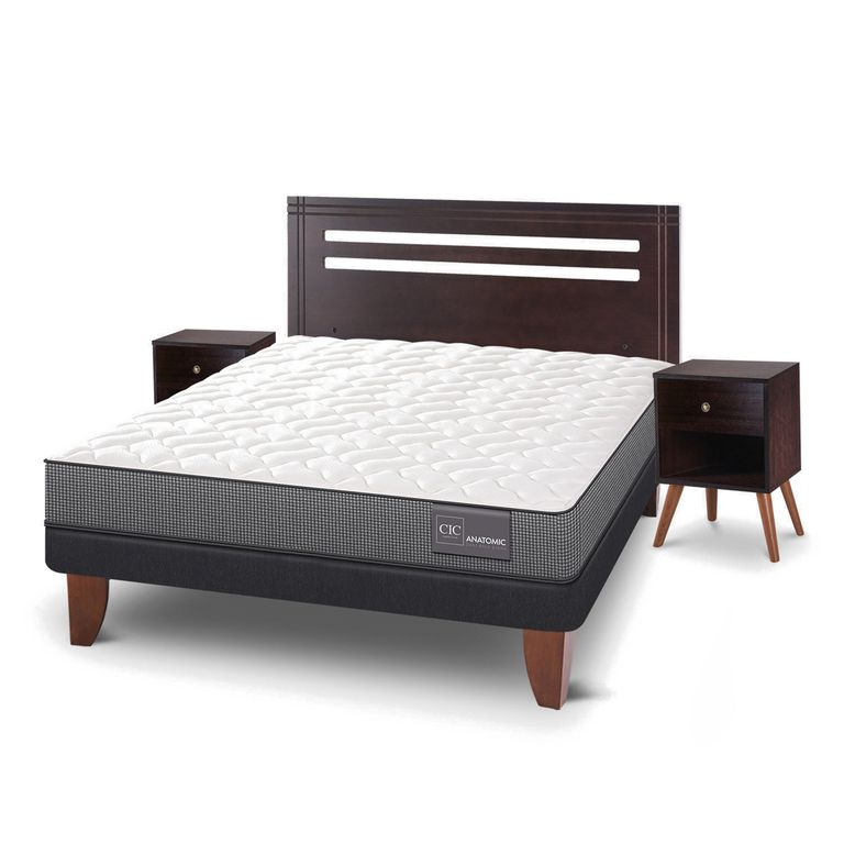 CIC Cama Europea Anatomic 2 Plazas + Muebles