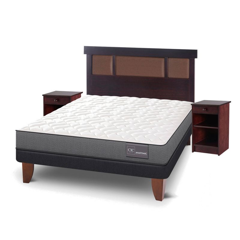 CIC - Cama Europea Anatomic 2 Plazas 150X200 Cm + Muebles Dublin Cic
