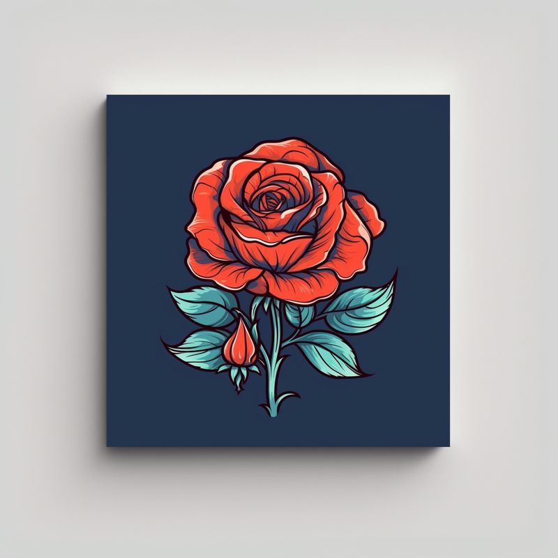 GENERICO - Arte Decorativo Alegría Vectorial De Rosa Mano 50x50 Cm