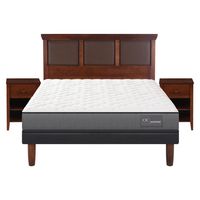 Cama Europea Anatomic 2 Plazas 150X200 Cm + Muebles Torino