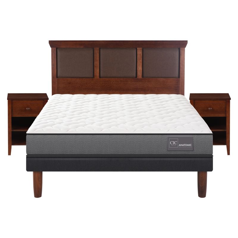 CIC - Cama Europea Anatomic 2 Plazas 150X200 Cm + Muebles Torino Cic