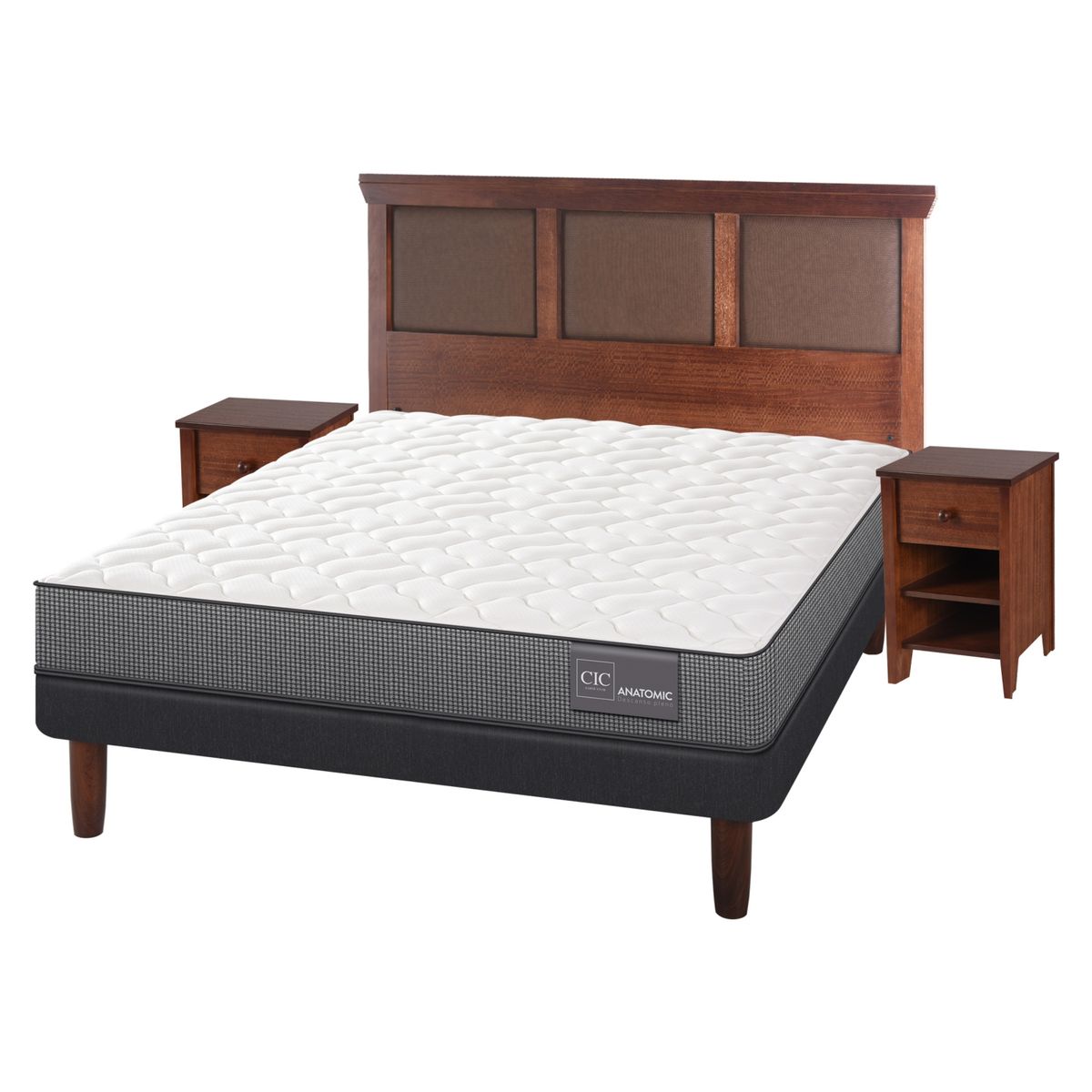 CIC - Cama Europea Anatomic 2 Plazas 150X200 Cm + Muebles Torino Cic