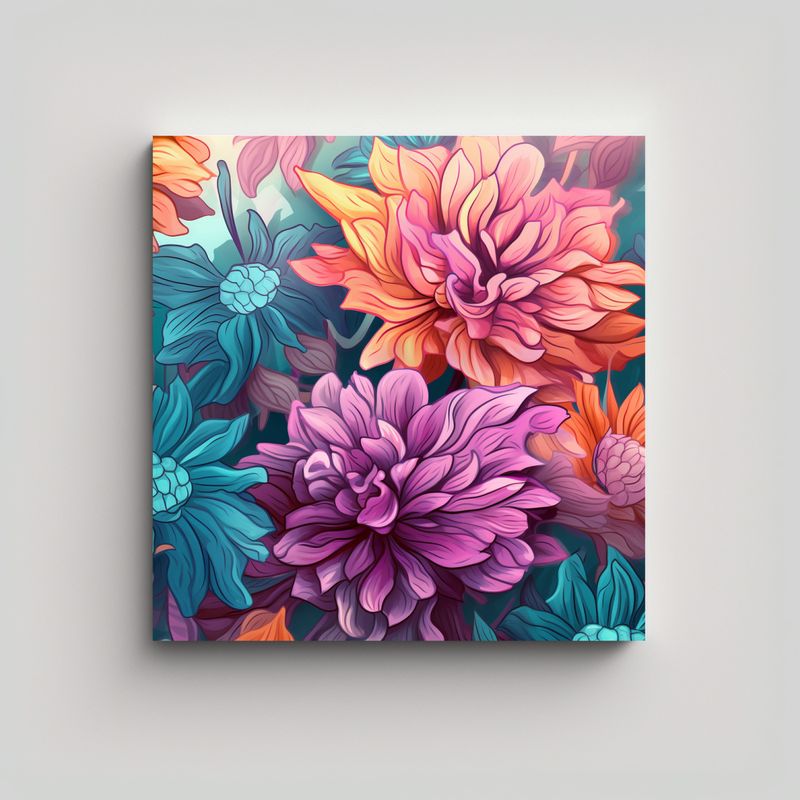 GENERICO - Flor Creativa Ilustración Arte Decorativo 90x90 Cm