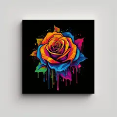 GENERICO - Pintura Neon Vibrante Multicolor Rosa Goteo Arte 50x50 Cm
