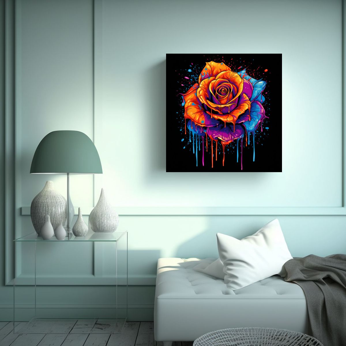 GENERICO - Pintura Abstracta Enigmática Rosada Multicolor 60x60 Cm