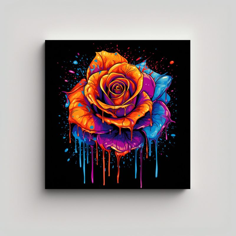 GENERICO - Pintura Abstracta Enigmática Rosada Multicolor 80x80 Cm