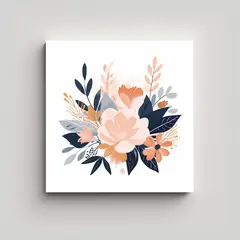 GENERICO - Estilo Vectorial Floral Pastel Moderno Elegante 90x90 Cm