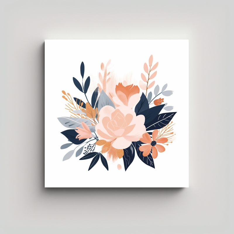 GENERICO - Estilo Vectorial Floral Pastel Moderno Elegante 60x60 Cm