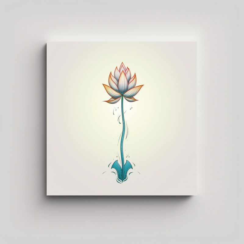 GENERICO - Expresión Única Cuadro Temático Lotus Vertical 60x60 Cm