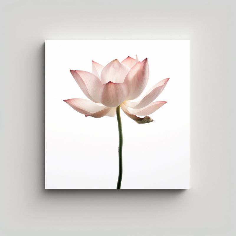 GENERICO - Arte Conceptual Único Flor De Loto Tallo 90x90 Cm