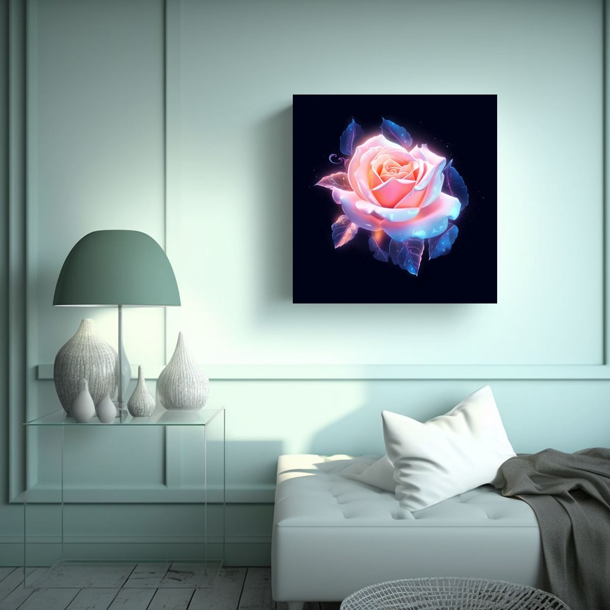 GENERICO - Brillante Rosa Mariposa Fantasía Arte Pared 60x60 Cm