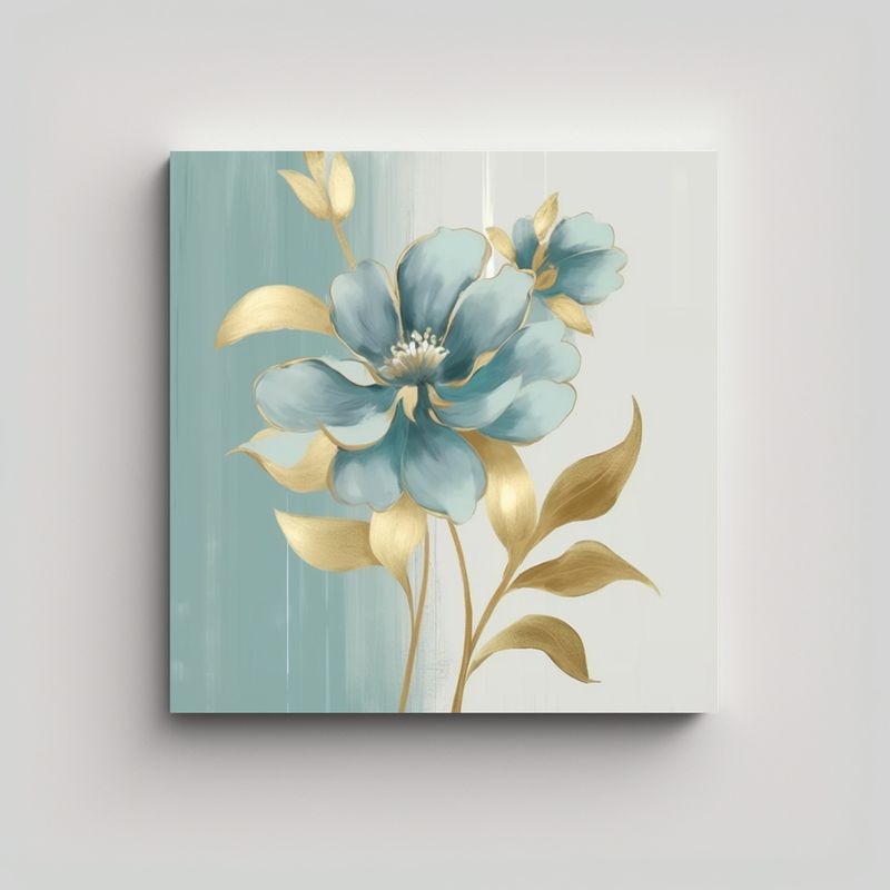 GENERICO - Pintura Acuarela Hermosa Orquídea Gris Estilo 80x80 Cm