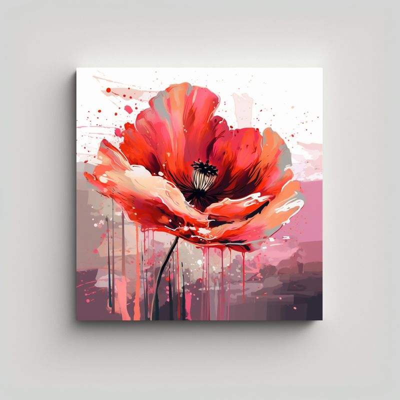 GENERICO - Pintura Decorativa Vectorial Elegante Rojo 90x90 Cm