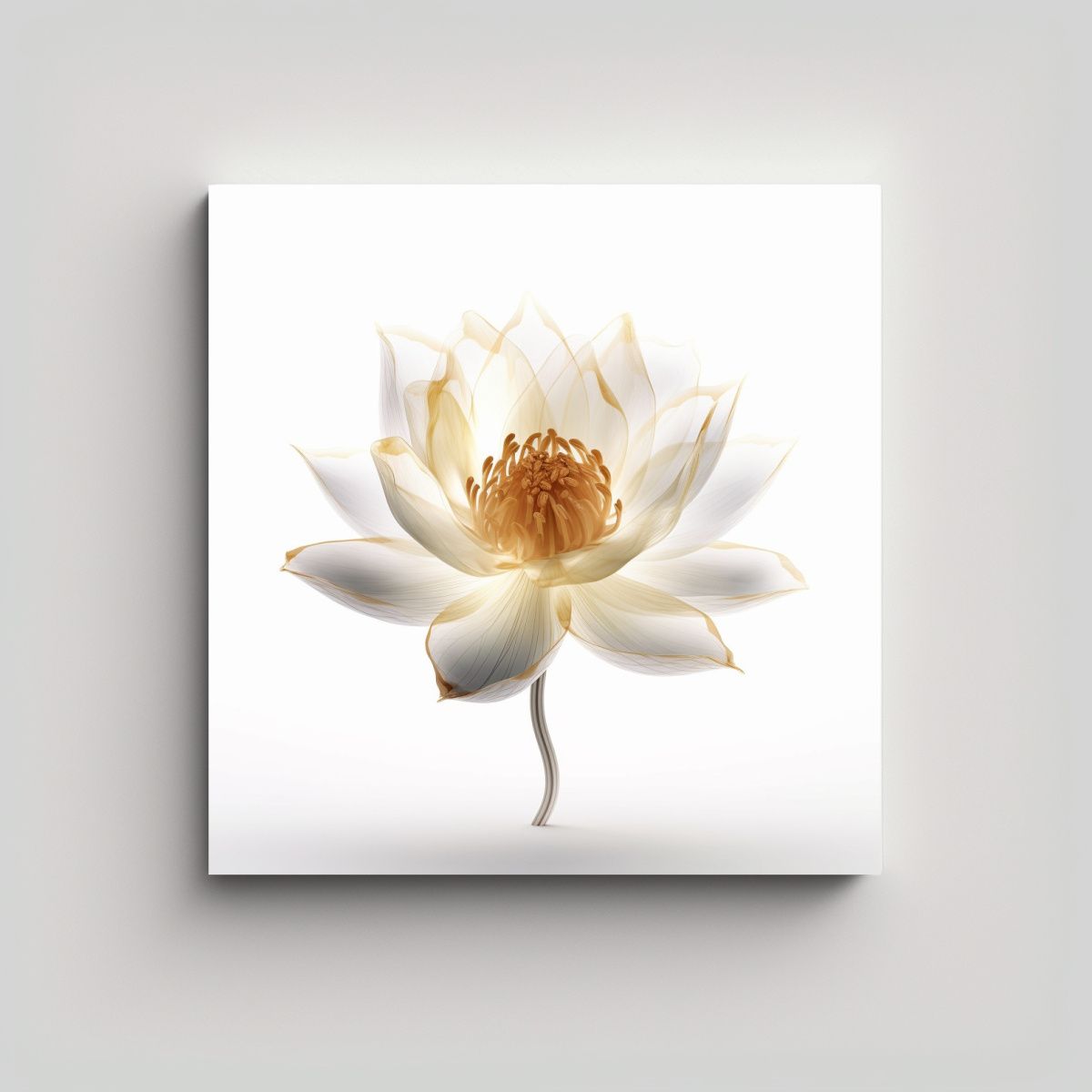 GENERICO - Flor De Loto Transparente Eterea En Lienzo Para 50x50 Cm