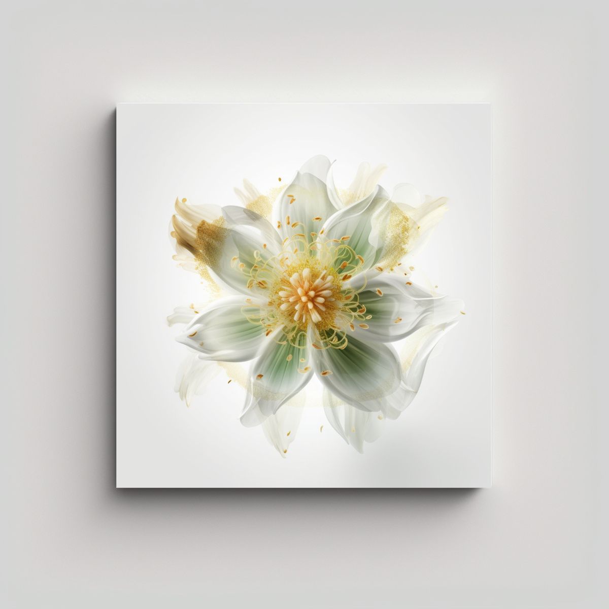 GENERICO - Lienzo De Lujo Con Flor Blanca En Estilo 50x50 Cm