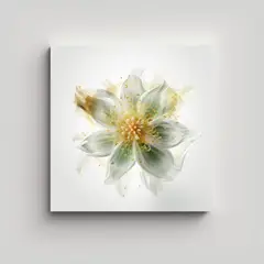 GENERICO - Lienzo De Lujo Con Flor Blanca En Estilo 60x60 Cm