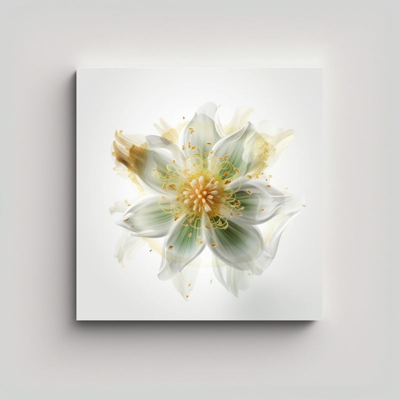 GENERICO - Lienzo De Lujo Con Flor Blanca En Estilo 90x90 Cm