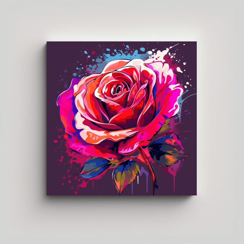 GENERICO - Rosa Roja Ilustración Vectorial Elegante 60x60 Cm