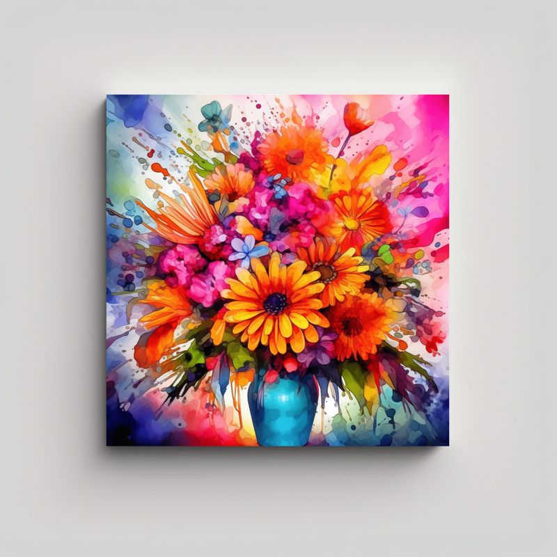 GENERICO - Arte Acuarela Decorativa Para Habitación, 60x60 Cm