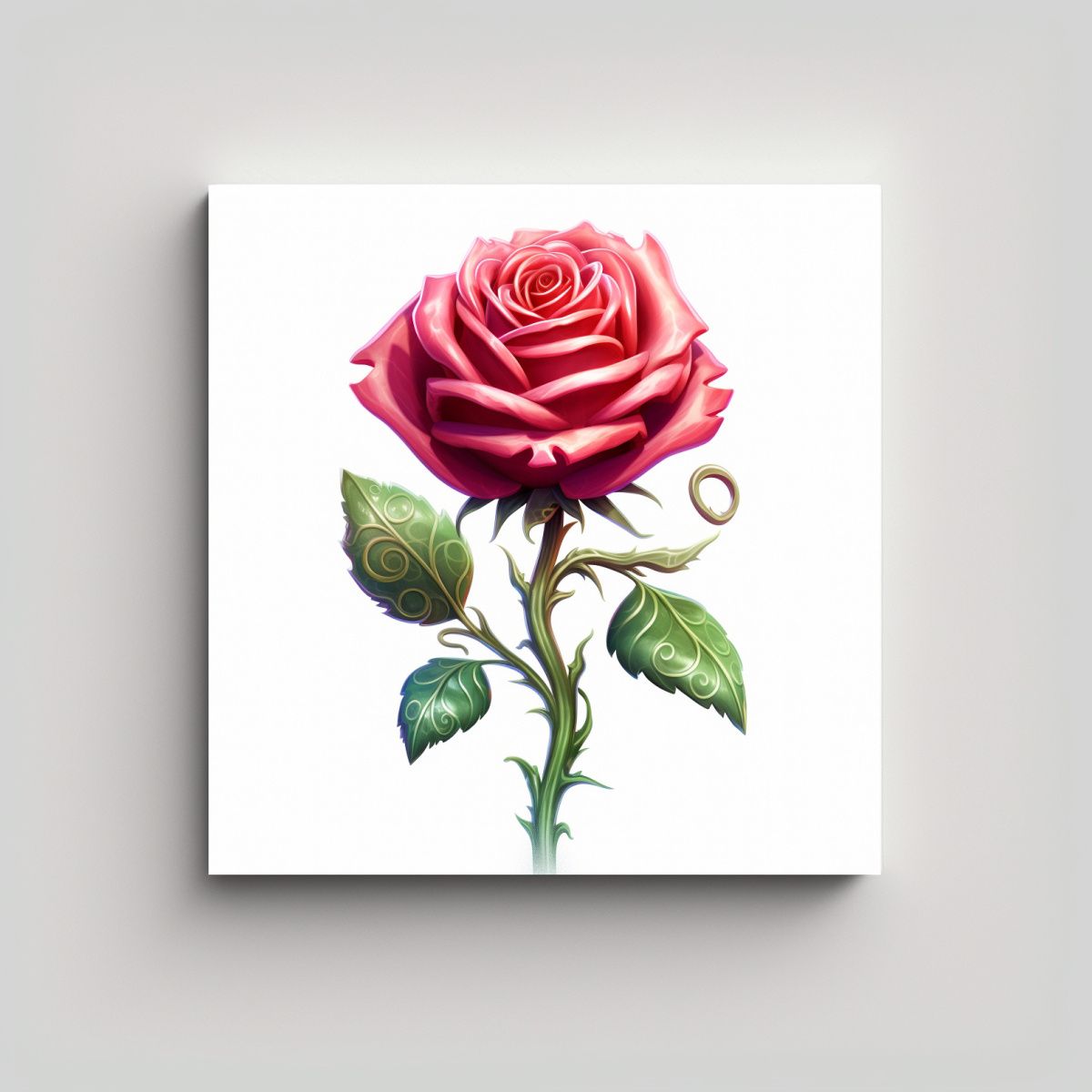 GENERICO - Lienzo Rosa Moyesii De Abstracción Enigmática 90x90 Cm