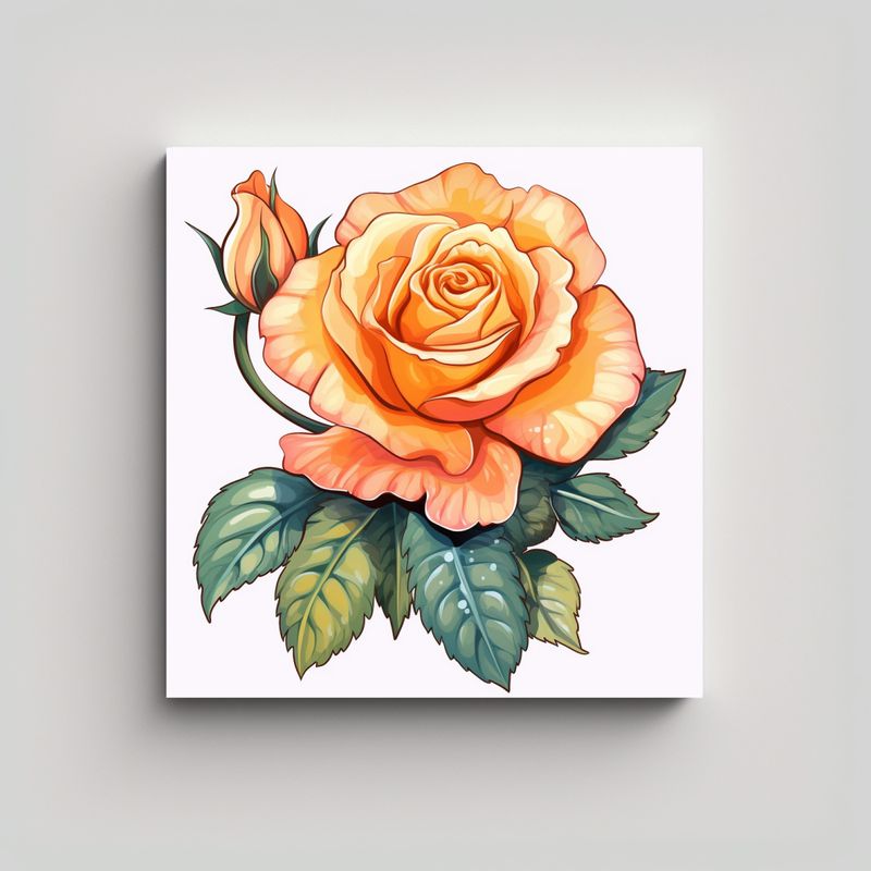 GENERICO - Creatividad Rose Moyesii Arte Elegante Cuadro 70x70 Cm