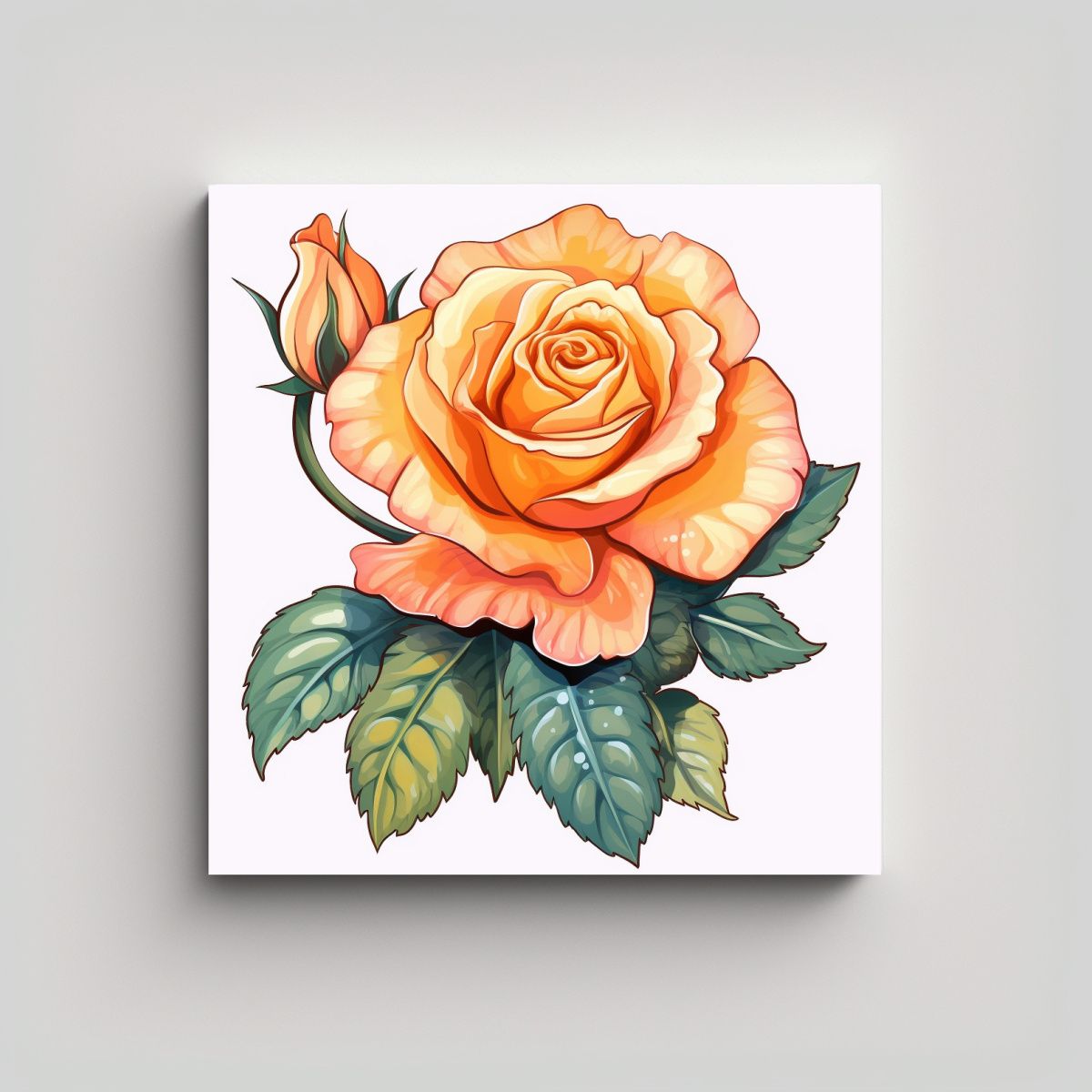 GENERICO - Creatividad Rose Moyesii Arte Elegante Cuadro 60x60 Cm