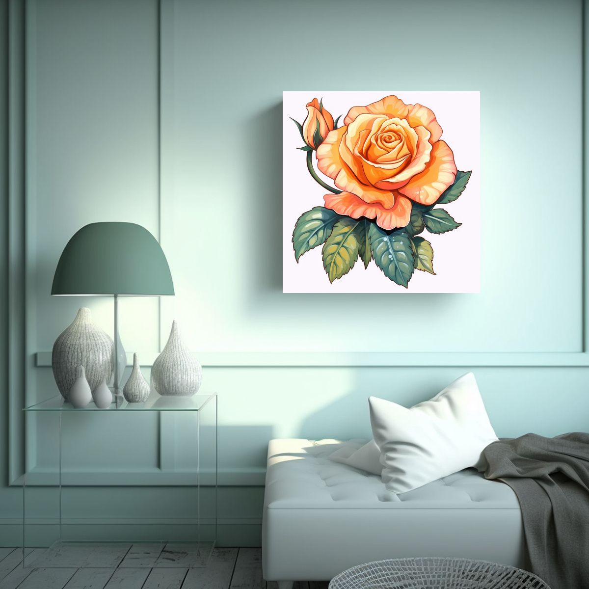 GENERICO - Creatividad Rose Moyesii Arte Elegante Cuadro 60x60 Cm