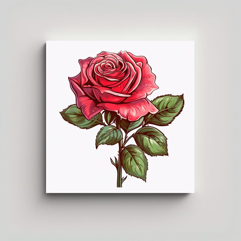 GENERICO - Bastidor Decorativo Rose Moyesii Lineal, Arte De 60x60 Cm