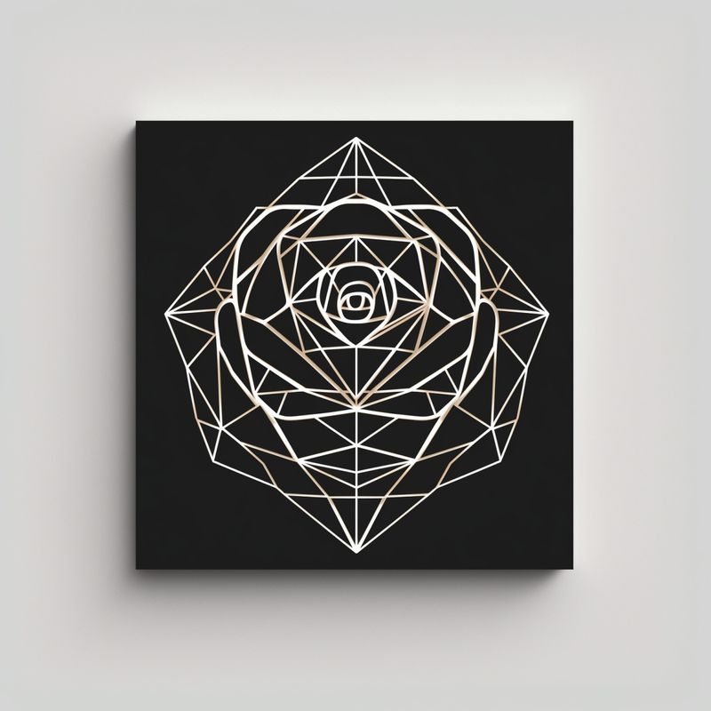 GENERICO - Cuadro Vanguardista Surrealista Rosa Blanco Negro 90x90 Cm