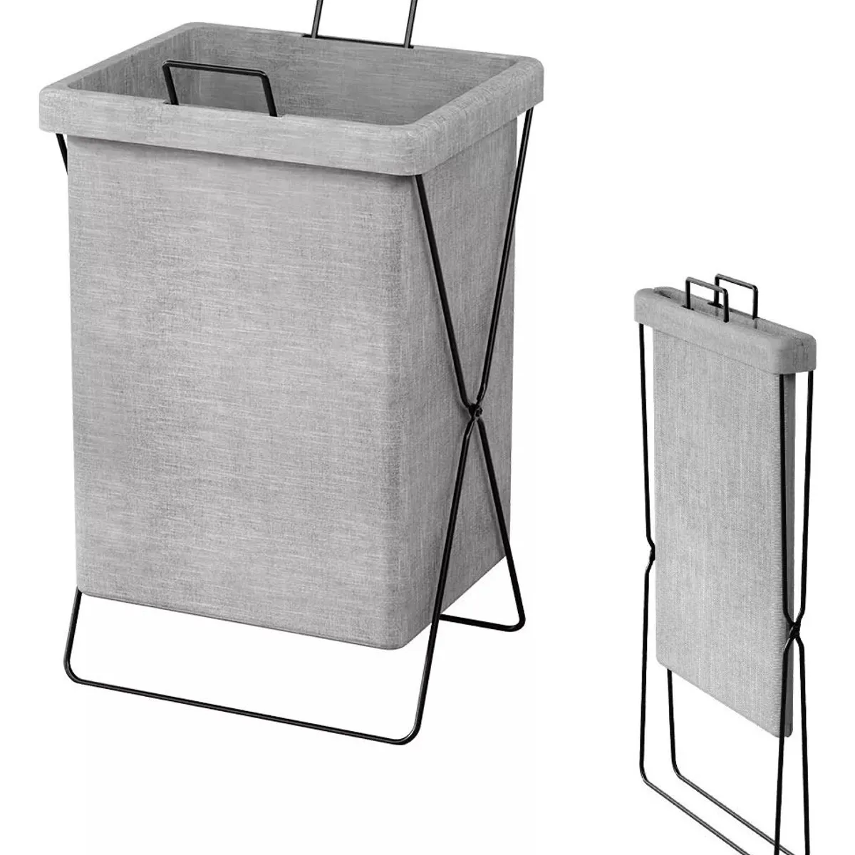 KUANGYE - Cesto Ropa Sucia Plegable Canasto Organizador Gris