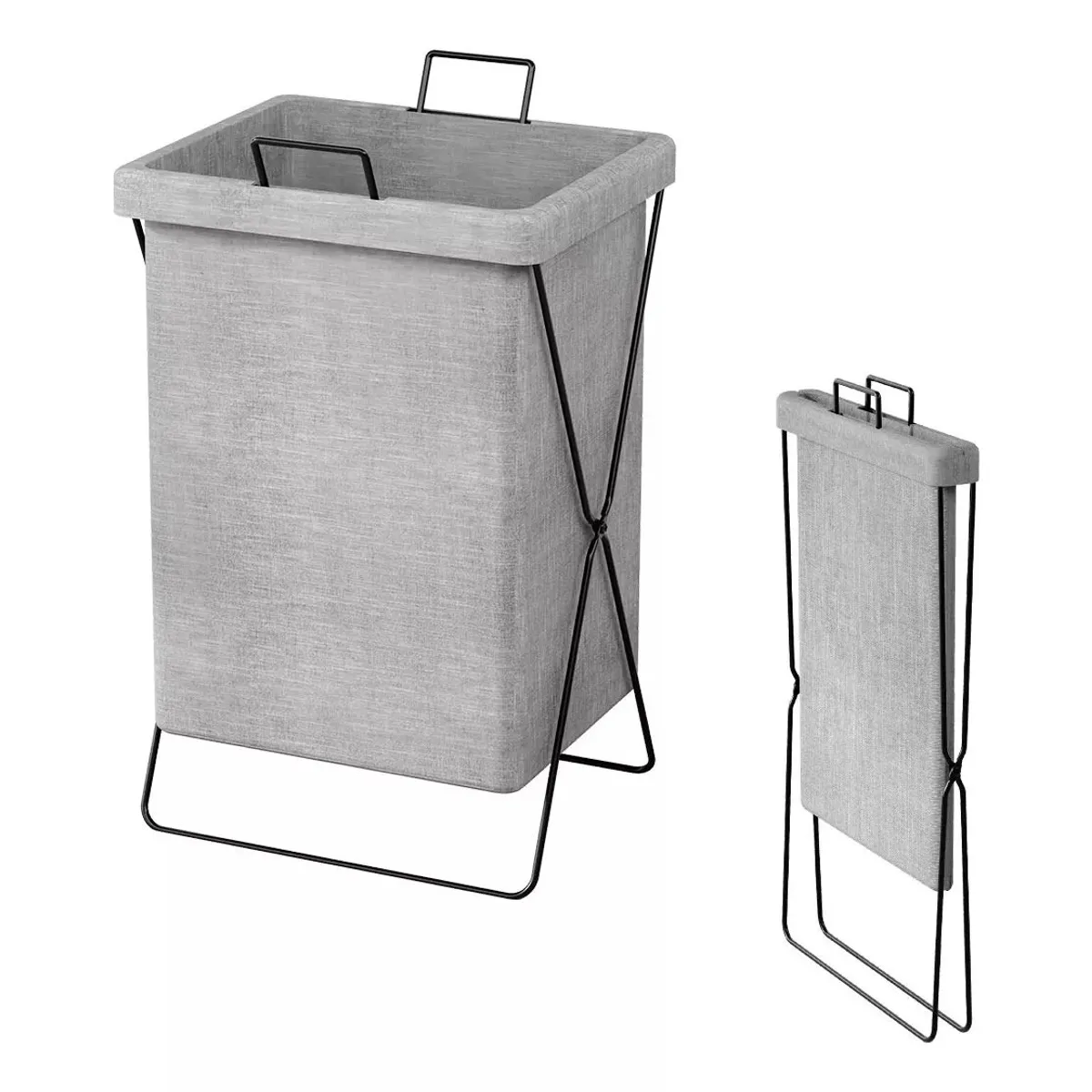 KUANGYE - Cesto Ropa Sucia Plegable Canasto Organizador Gris