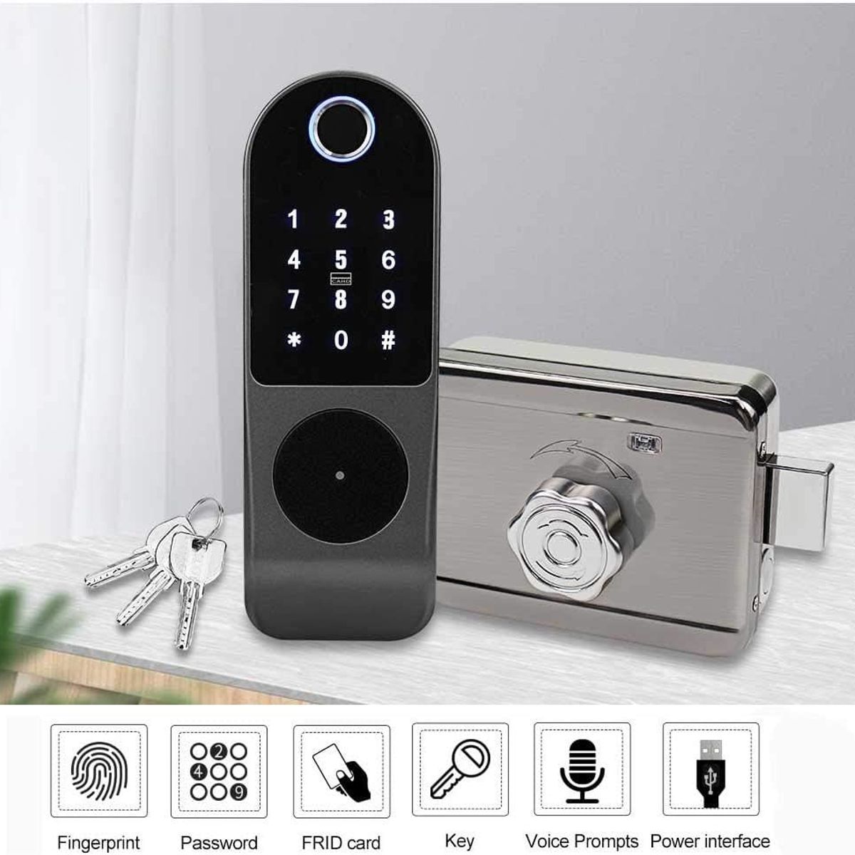 KUANGYE - Chapa Cerradura Inteligente Electrónica Wifi Huella Digital