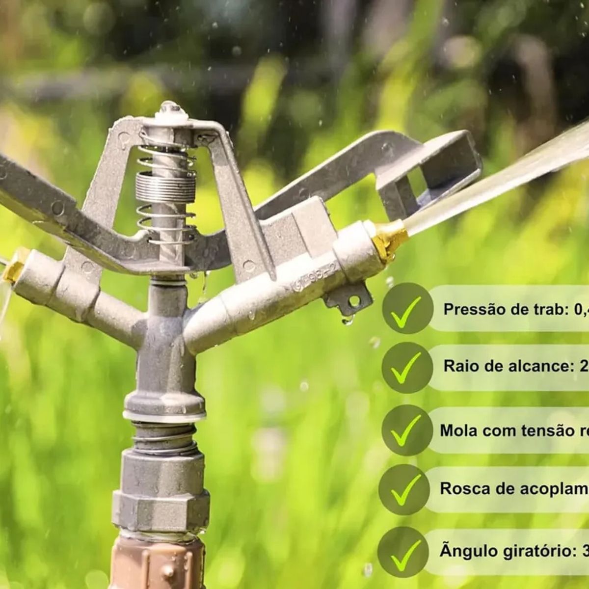 KUANGYE - Aspersor De Riego Agrícola 1.0 Pulgadas Riego De Césped