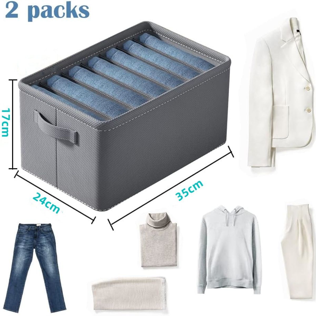 KUANGYE - Organizador De Ropa Plegable Lavable Caja De Almacenamiento