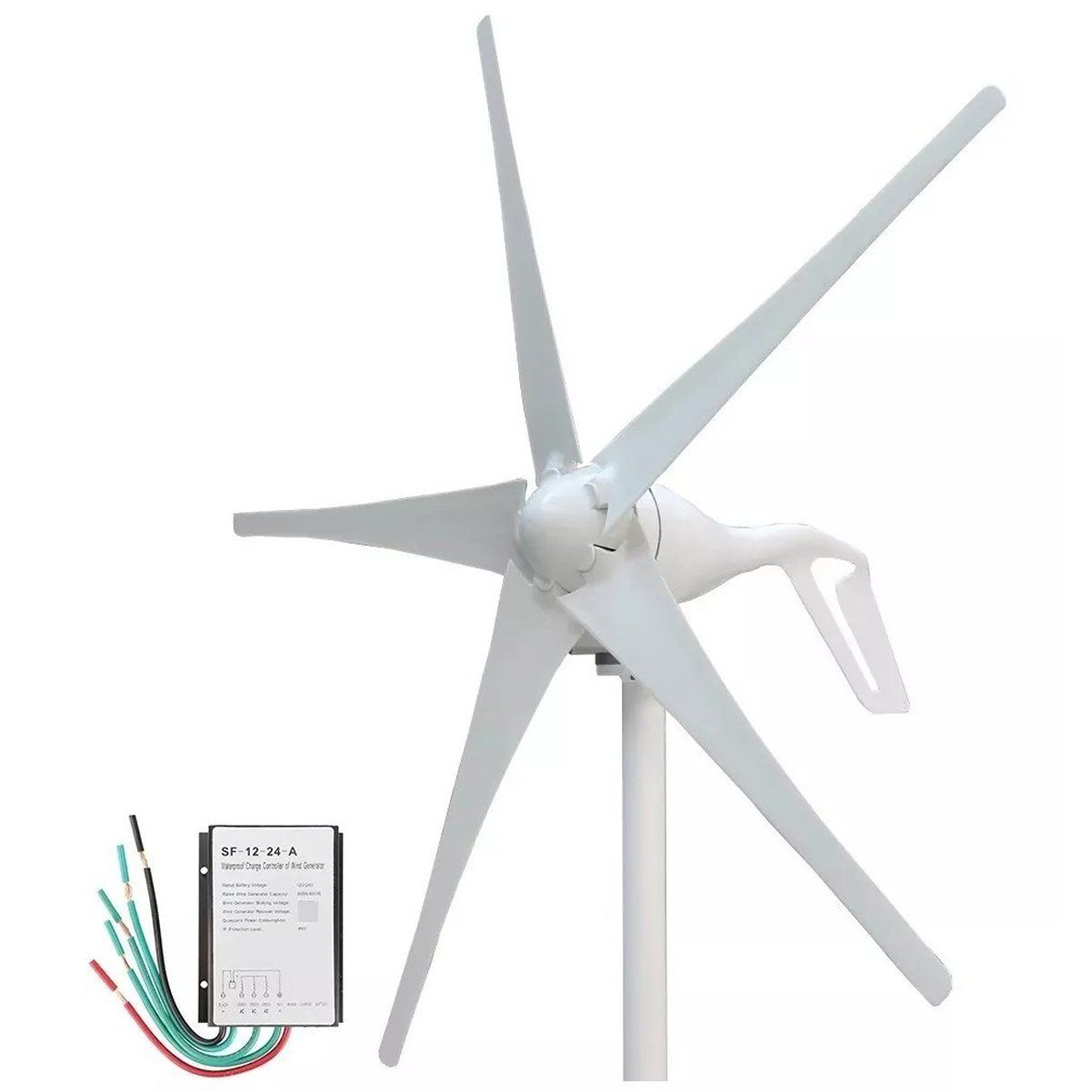 KUANGYE - Turbina Eolica 5 Aspas 400w 24v, Con Regulador