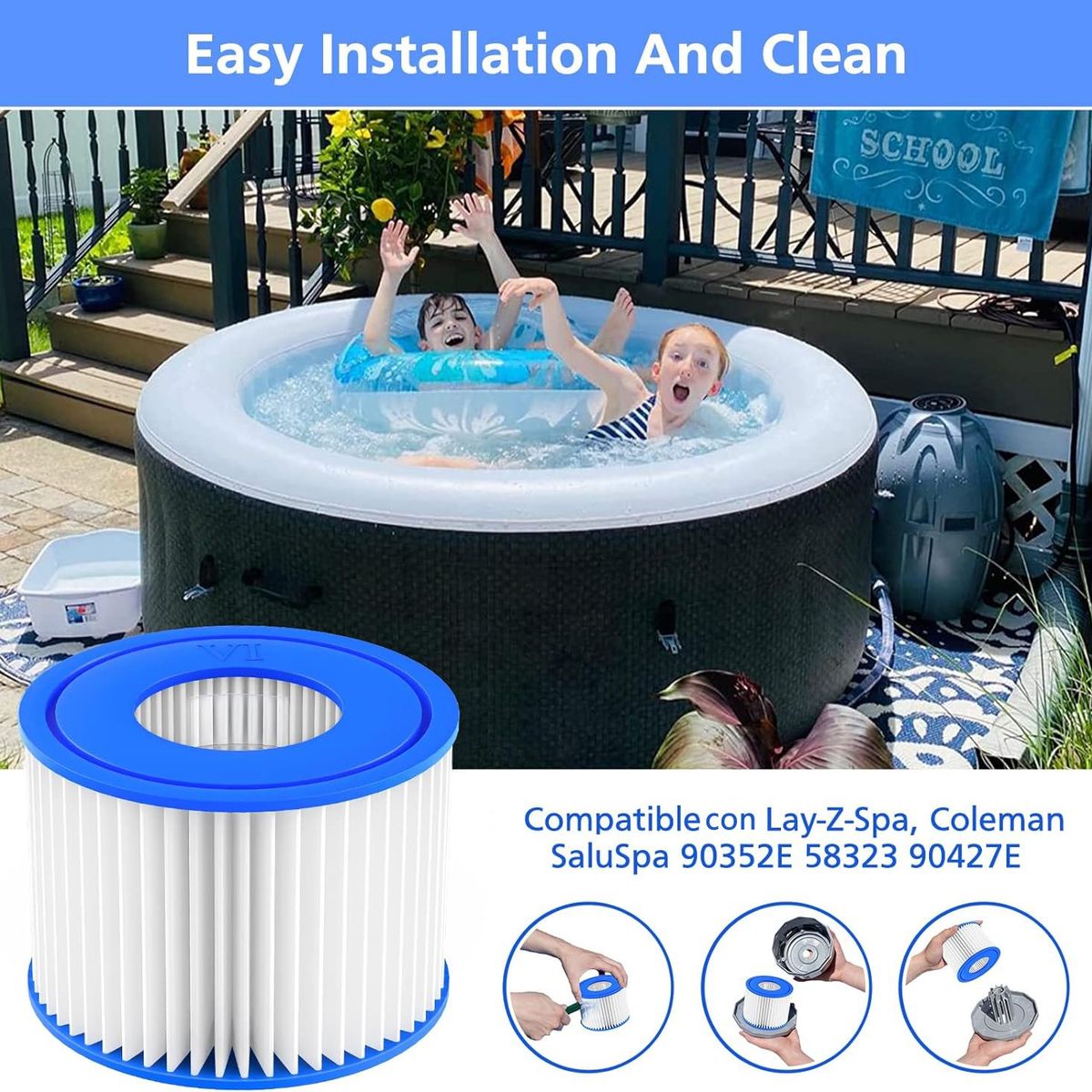 KUANGYE - 6 Pack Cartucho Repuesto (Vl) Compatible Con Lay-Z-Spa