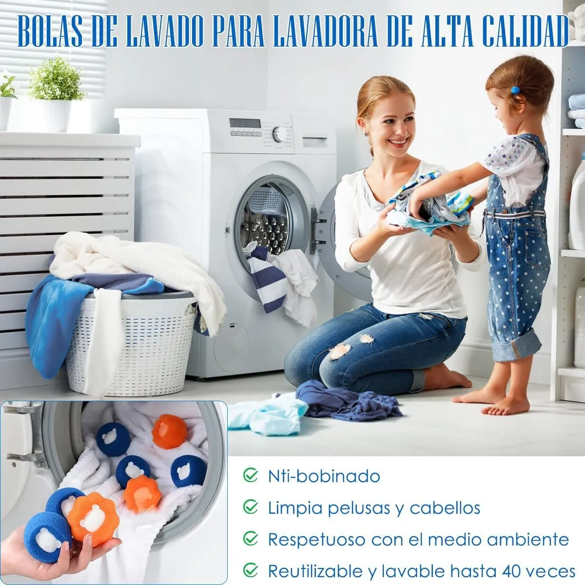 KUANGYE - 6 Bolas Atrapa Pelusa Pelo Lavadora Ropa Limpieza Filtro