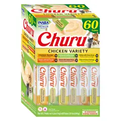 CHURU - Inaba Snack Gato Mix Sabor Pollo, 60 Tubitos