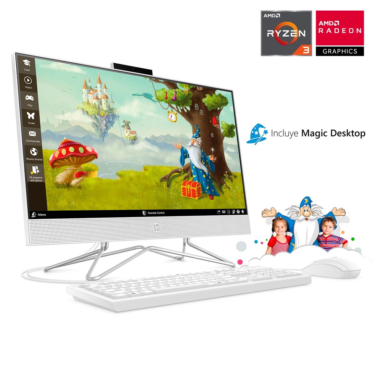 HP - All In One 24-DD0017 AMD Ryzen 3 4GB RAM 1TB HDD + 256GB SSD