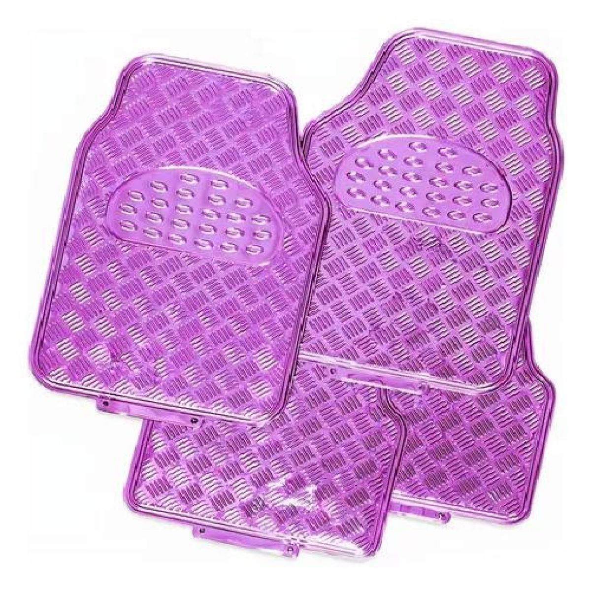 GENERICO - Set de 4 Alfombrillas Metálicas Moradas para Auto Tuning