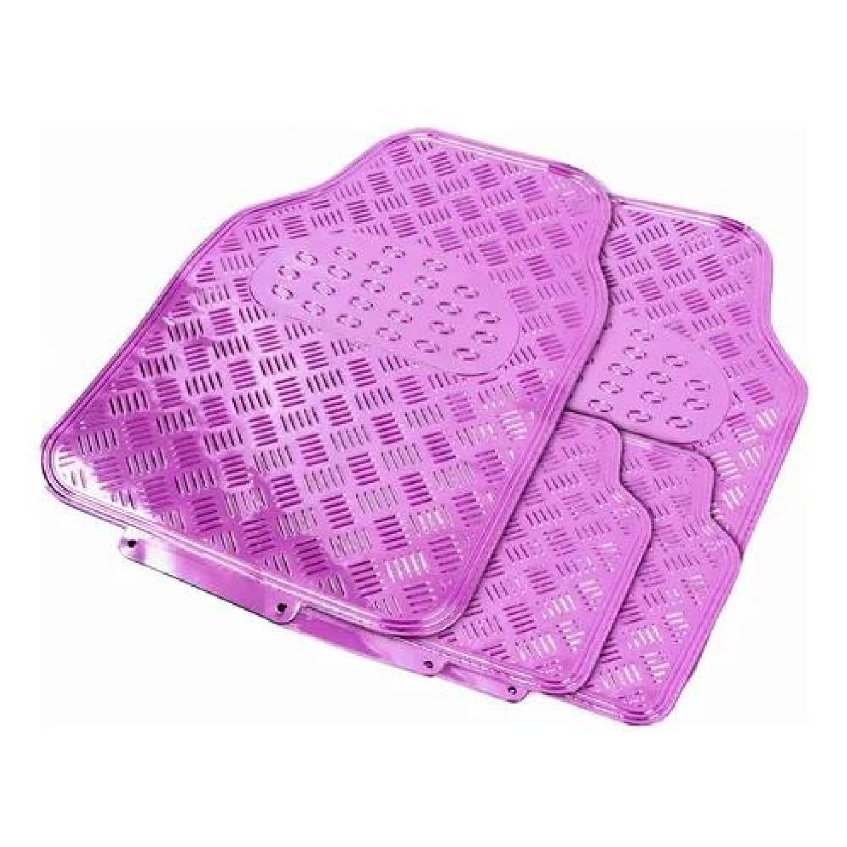 GENERICO - Set de 4 Alfombrillas Metálicas Moradas para Auto Tuning