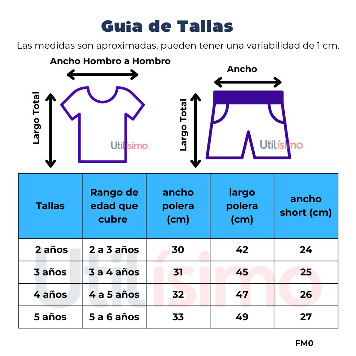 TEDMIMAK - Set 2 Piezas Conjunto Niño Polera y Short 100% Algodón Happy Summer