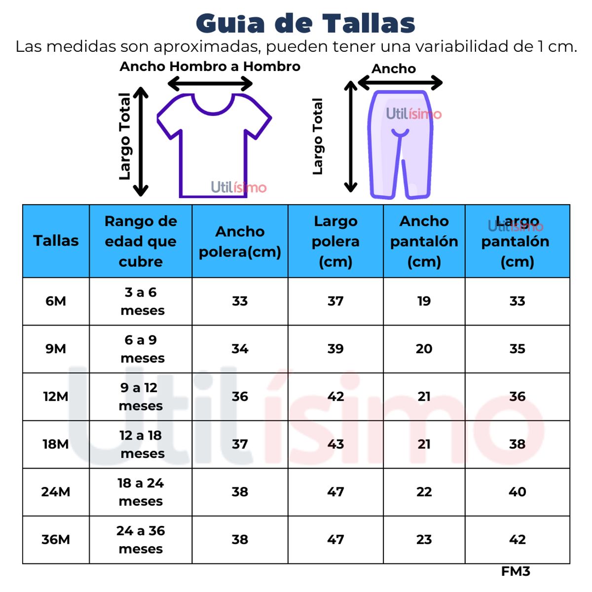 TEDMIMAK - Set 2 Piezas Conjunto Bebe Niña 100% Algodón Bluish Flower